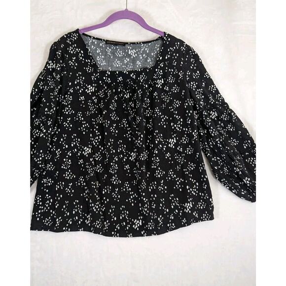 Adrienne Vittadini Top large Comfort Blousy Ladder Tape Insert Bust 43"CB 22.5" - Picture 1 of 10